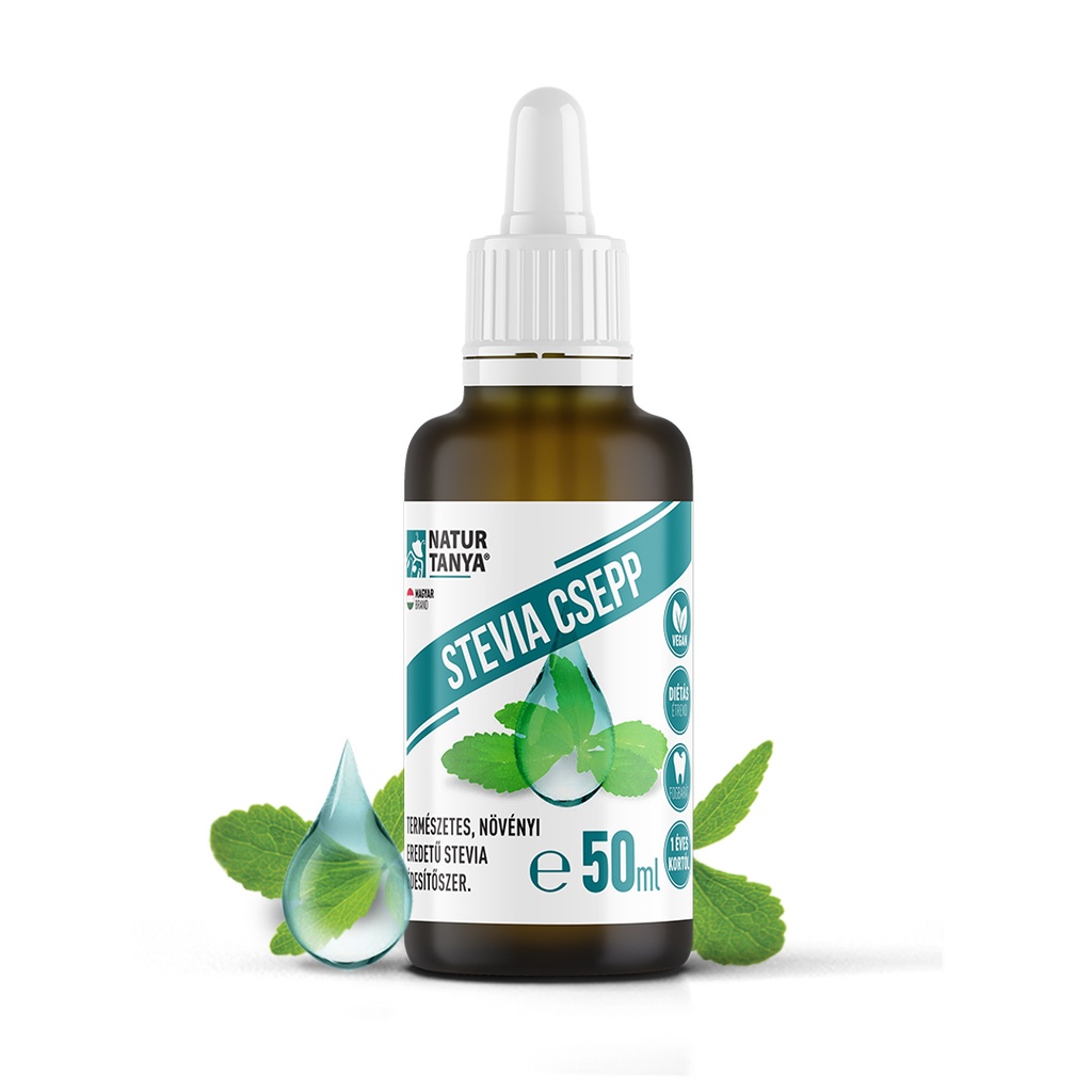 Natur Tanya® Stevia Csepp (édesfű, Jázminpakóca) Természetes Eredetű Stevia Édesítősze