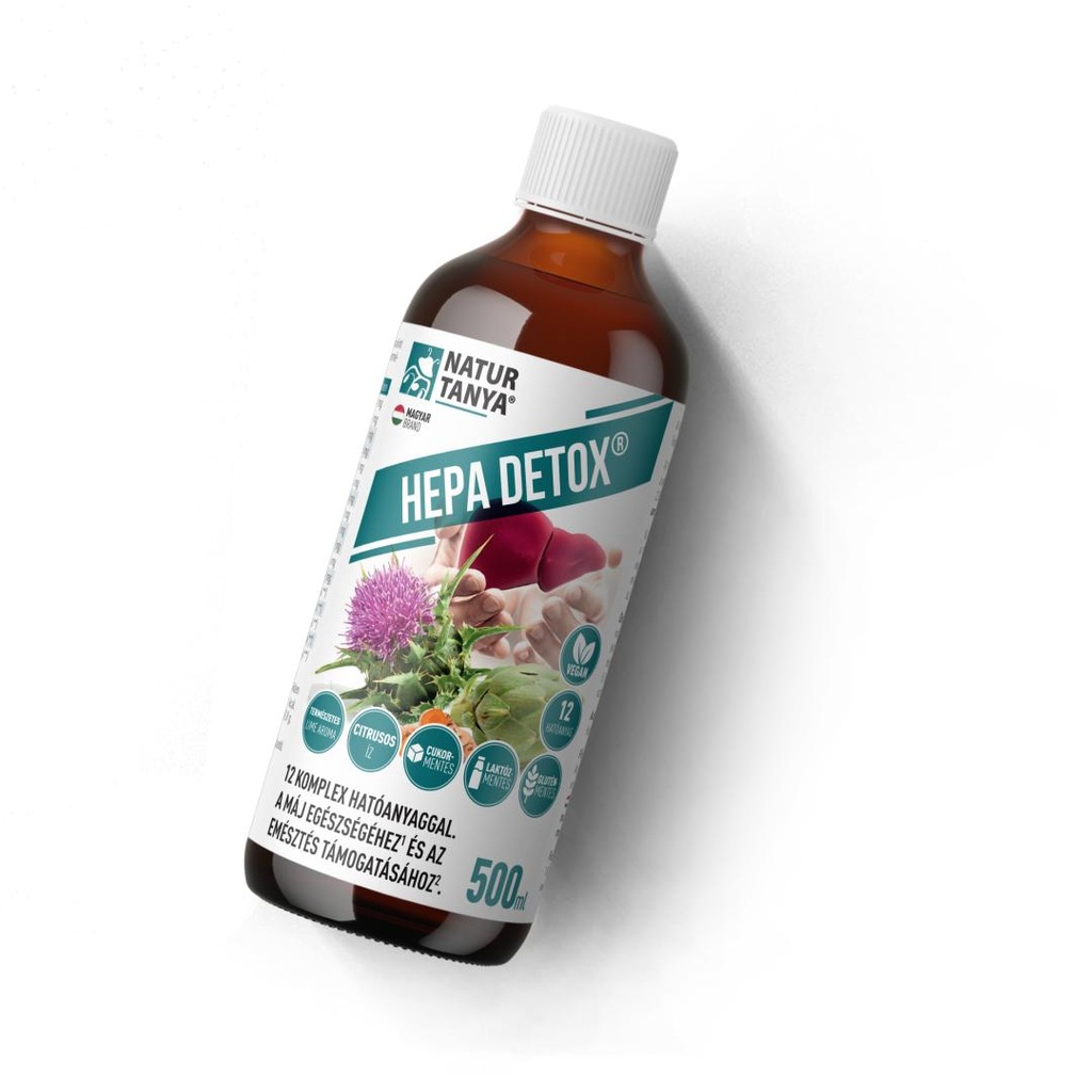 Natur Tanya® Hepa Detox® Máj És Emésztés, 12 Féle Növényi És Antioxidáns Hatású Összetevő  500ml