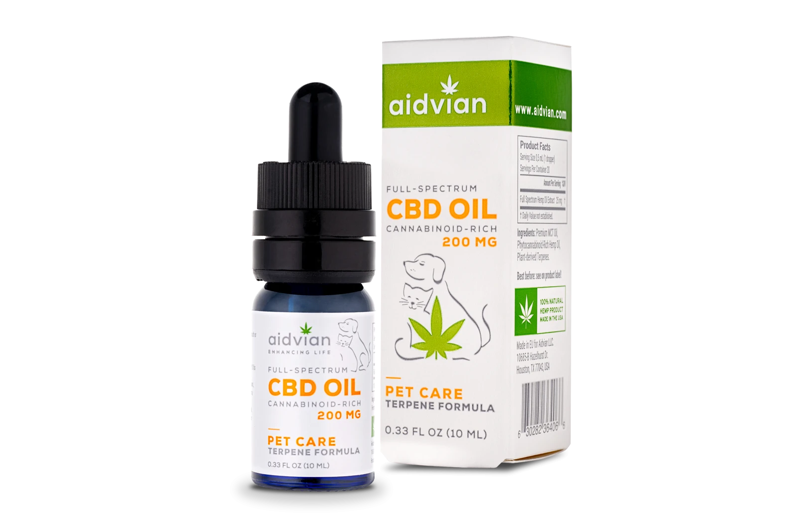 Aidvian Full Spectrum CBD Olaj Pet Care 200 mg 10 ml