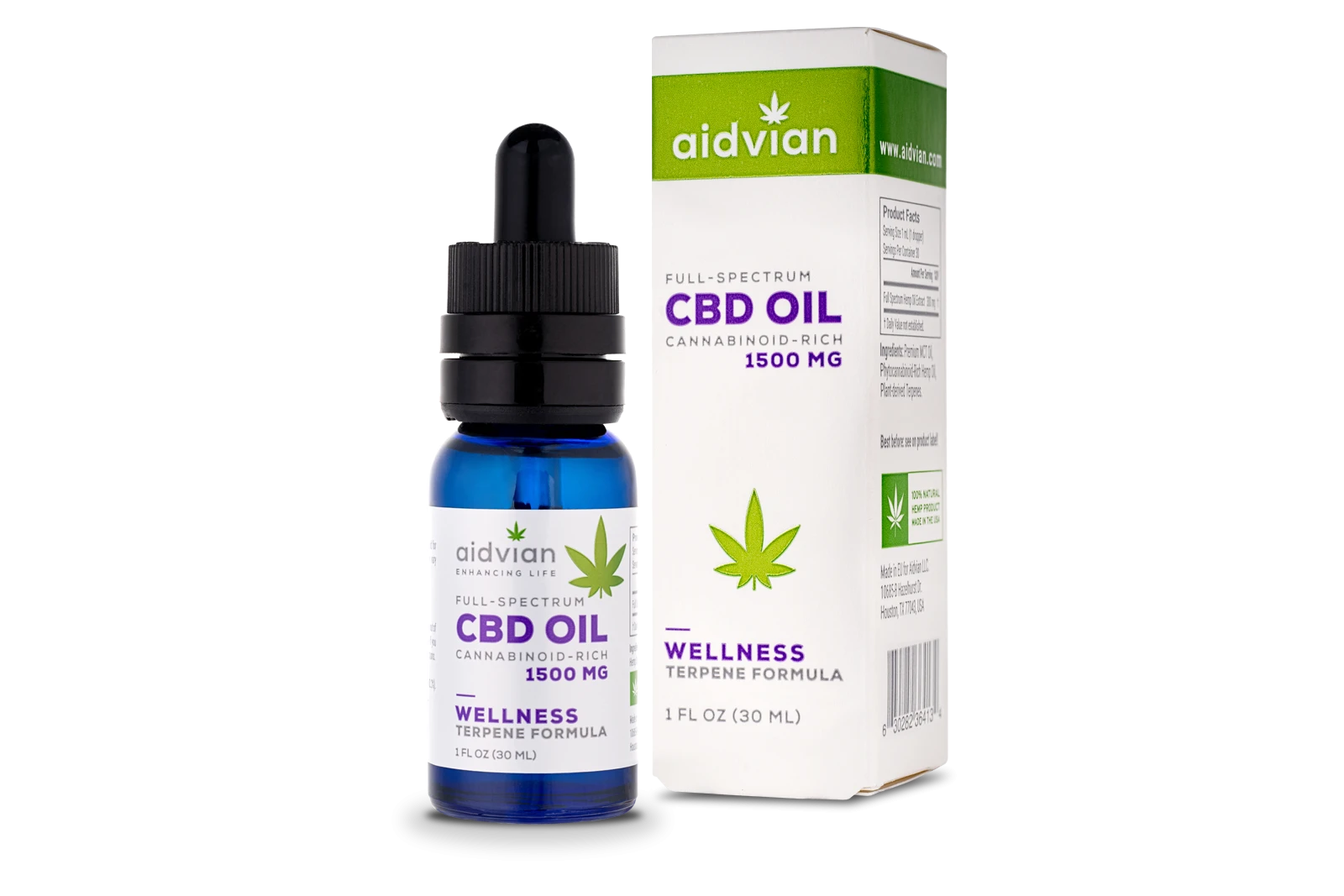 [Aid-010] Aidvian Full Spectrum CBD Olaj Wellness 1500 mg 30 ml