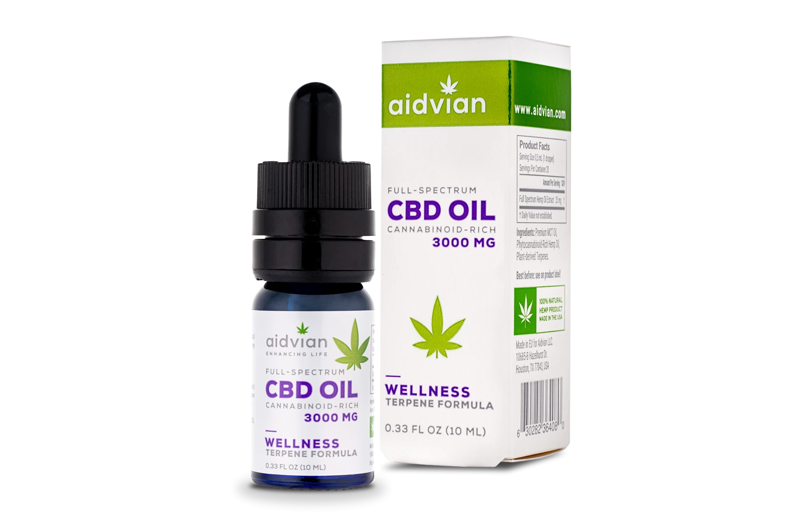 Aidvian Full Spectrum CBD Olaj Wellness 3000 mg 10 ml