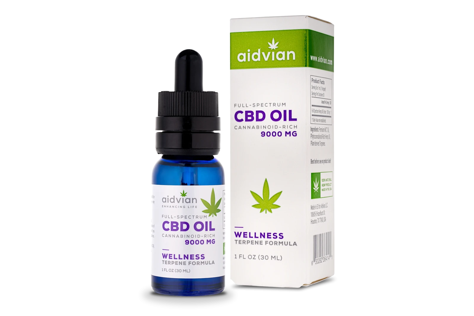 Aidvian Full Spectrum CBD Olaj Wellness 9000 mg 30 ml