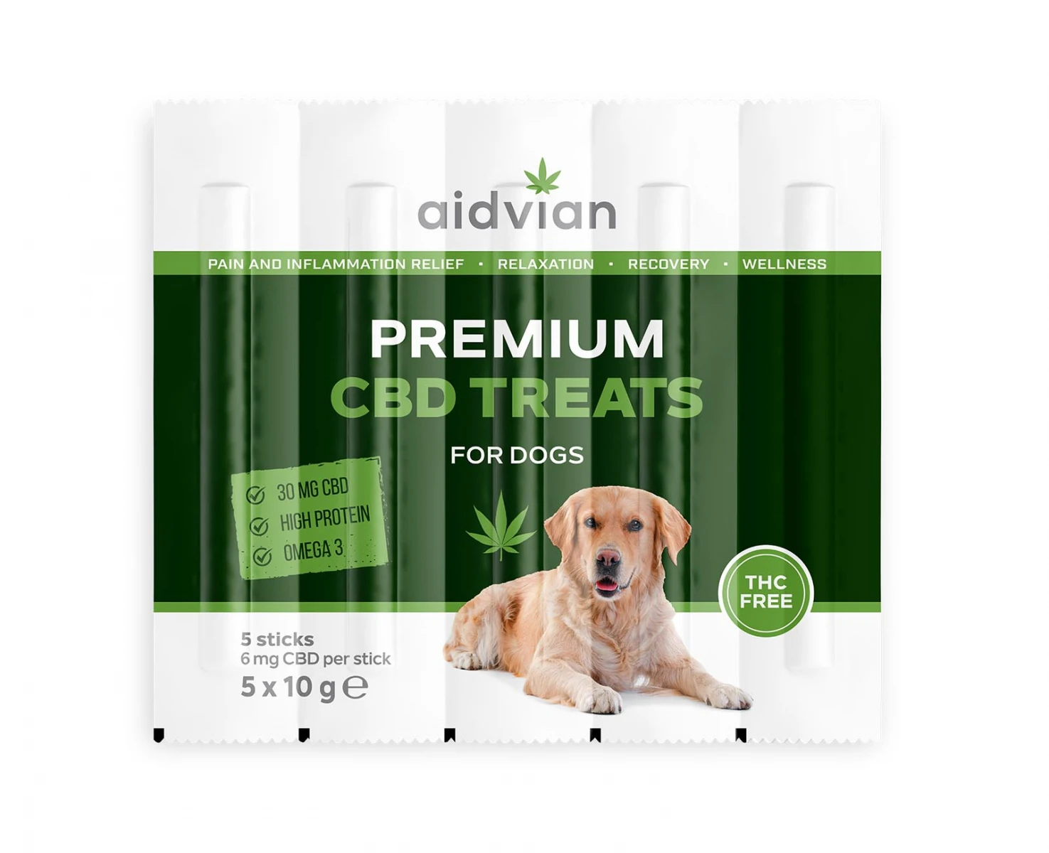 Aidvian Premium CBD Dog Treats in Tube 30 mg 50 g