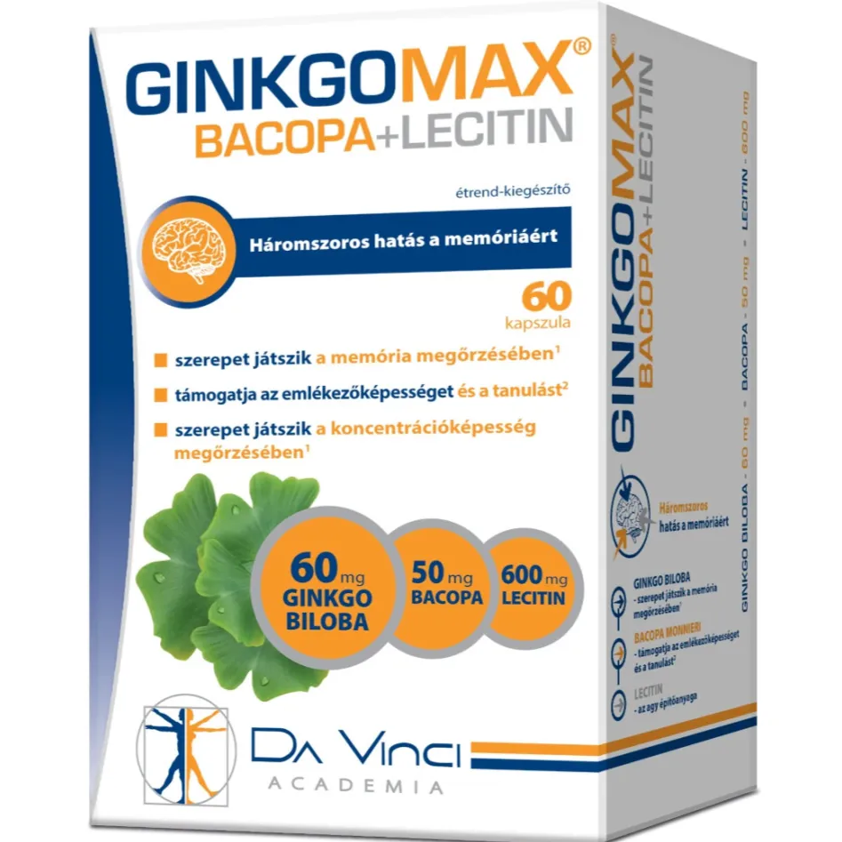 [You-0074] GinkgoMAX + Bacopa + Lecitin lágyzselatin kapszula 60x
