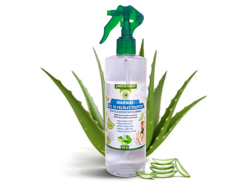 Natur Tanya® Higiéniás Kéz-, És Felülettisztító Spray, 72%-os Alkoholtartalommal 400ml 